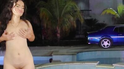 Rich brunette in swimsuit makes out with another girl and masturbates totally wet GGmansion