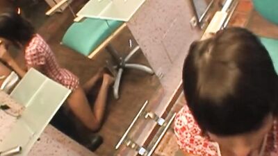 The brunette always wants to suck her friend's hard cock