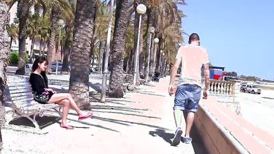Small titted German lady gets a long rod in her tight asshole