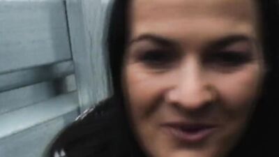 Naughty MILF loves to suck a stranger's cock outdoors