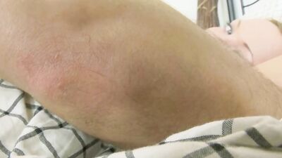 Busty and attractive German babe gets her pussy lips sprayed with cum