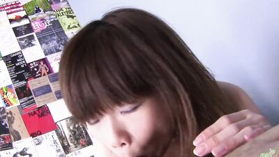 The second Miki tastes his cock her shaved pussy starts aching for a rough pounding
