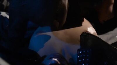 Kinky lesbian in pantyhose fucks lover with a strapless dildo