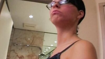 Pierced titted German beauty taking a hard cock in POV