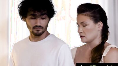 MOMMY'S BOY - Alison Rey Learns How To Fuck With Her Boyfriend's Stepmom's Help! FFM THREESOME!