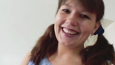 A hot brunette babe from Germany sucking a hard dick in POV