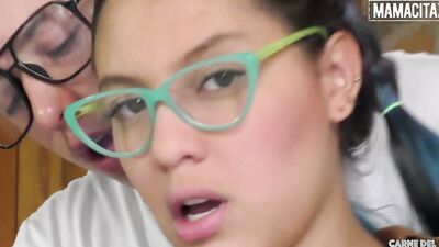 Nerdy Latina Blue Maria Gets A Taste Of Pornstar Life - MAMACITAZ