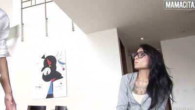 Hot Latina Marly Romero Receives Warm Jizz On Her Glasses After Intense Sex - CARNE DEL MERCADO