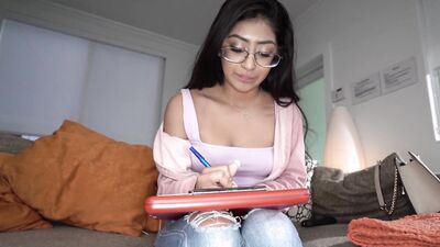 Brace Face Amateur with Glasses Tries Out for Porn