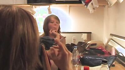 Two amazing German babes pleasing a long pecker