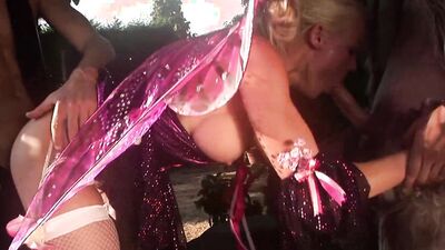 Angel Long And Cindy Behr Suck And Fuck For Cum In Their Fairy Costumes Out In The Woods!