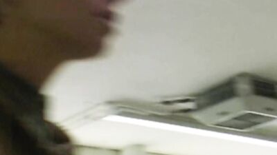 Dark haired German slut eating all the cum from a long cock