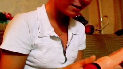 A hot German chick loves masturbating before sucking a hard pecker
