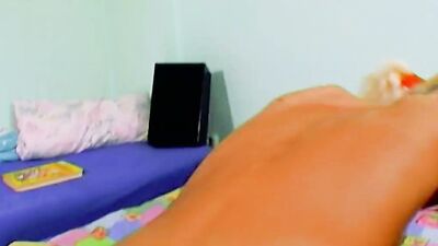 A slim blonde babe from Germany gets banged and sprayed with cum