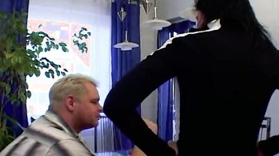 A super busty and good looking German lady gets a big facial