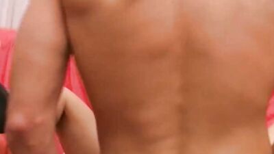 A slim German babe gets her small boobs sprayed with cum