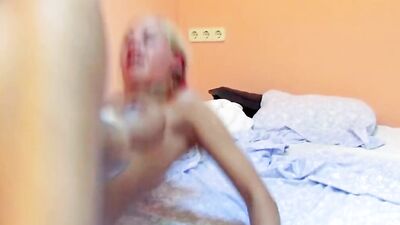 Curvy German blonde gets her pierced pussy destroyed
