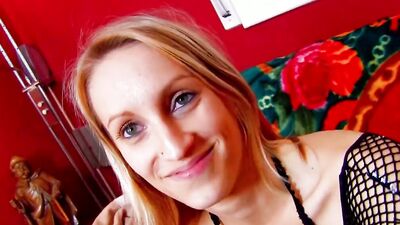 Round titted German babe getting her tight holes fucked hard