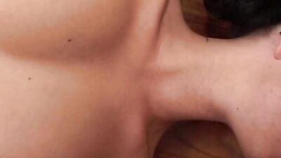 An amazing German babe with dark hair loves eating cum in POV