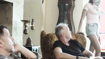 The Sexy and Horny Teen Asks Stepgrandpa to Fuck her Pussy Doggystyle Hardcore