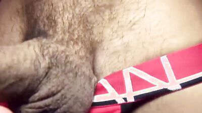 Hot amateur licks his armpits before taking a good stroke