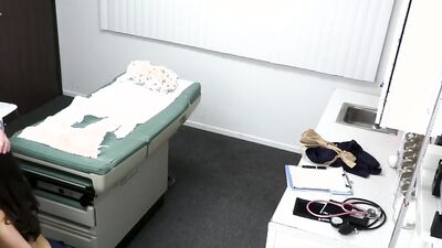 Big ass and big tit threesome with lucky doctor