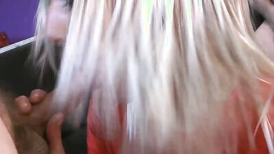 Bukkake slut Porscher Wells sucks big cocks in an orgy