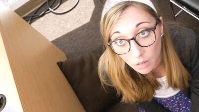 Skinny babe anally surprised by big cock interviewer in POV