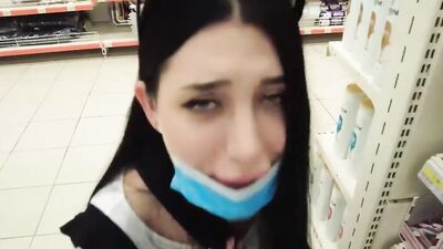 LUSH PLAYING IN PUBLIC BLOWJOB CUMSWALLOW