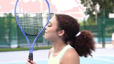 Tennis then a hot fuck with ebony cutie