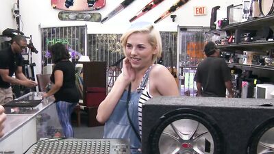 Petite cutie fucks wildly with a broker for sweet moolah