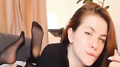 Gorgeous Brunette Babe Plays and Sucks Dick