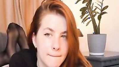 Gorgeous Brunette Babe Plays and Sucks Dick