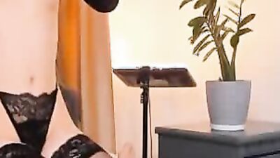 Gorgeous Brunette Babe Plays and Sucks Dick