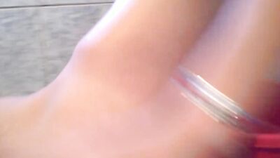 Teenager with big boobs Andi shaves and washes her slim body