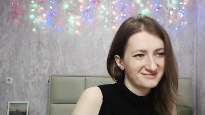 Brunette amateur in bra chatting on webcam