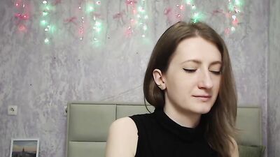 Brunette amateur in bra chatting on webcam