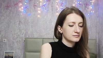 Brunette amateur in bra chatting on webcam