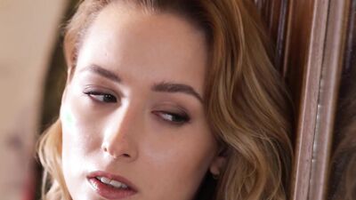 Stunning lesbian watches lover masturbate before licking her pussy