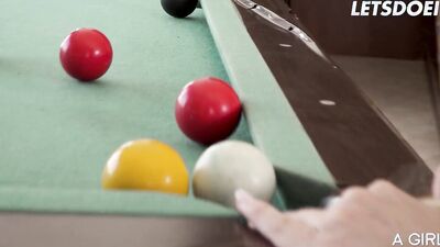 Horny Sluts Kaisa Nord & Leyla Fiore Sensual Fuck On Pool Table - A GIRL KNOWS