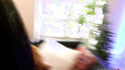 Two lovely Franch babes give a POV anal full service to their client with a fat cock