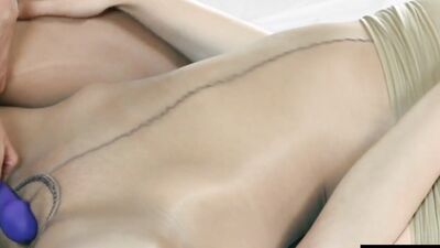 Watch her fuck her sexy girlfriend to a sticky creampie orgasm