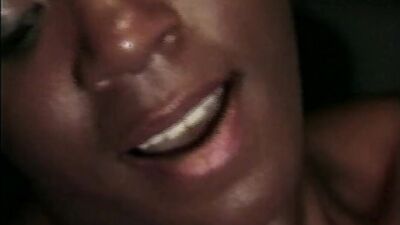 Black girl gets cum on her tits in the car