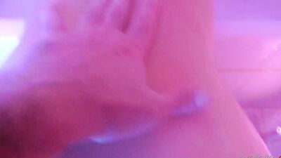POV massage, handjob, blowjob and sex in the bathroom with chubby babe