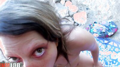 Hard fucking at the beach with french babe Monika Steel