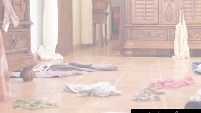 GIRLSWAY - Pervert Bossy MILF Stares At Her Stacked Stepdaughter While Giving Her Plenty Of Chores