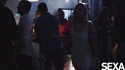 Hot sexy blonde rides her lover's cock to multiple orgasms