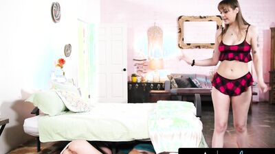 GIRLSWAY - Hot Khloe Kapri & Her BFF Get Stuck Under Bed! Their Horny Roommate Comes To The Rescue!