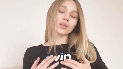 The Blonde Jumps well on her Friends Penis