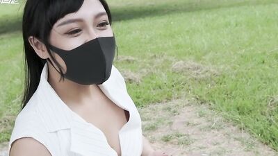This asian secretary liberates herself after being fuck from behind